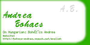 andrea bohacs business card